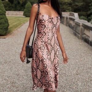 Satin dress with a cowl neck